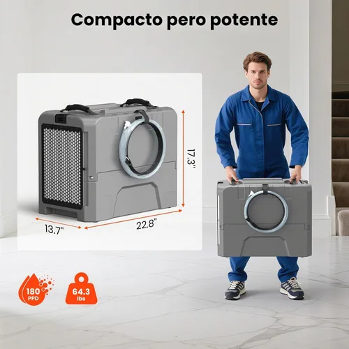 Vista 6 de Abestorm Deshumidificadores comerciales LGR85 con bomba, deshumidificador industrial de 180 PPD para sótano, espacio de arrastre, almacén