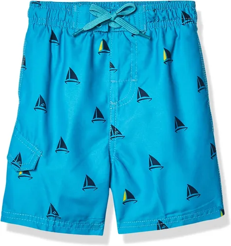 Vista 11 de Kanu Surf Boys' Tahiti Boys Swim Trunks with UPF 50+ Sun Protection-Quick Dry Boys Swimsuit Baja Azul Marino/Verde