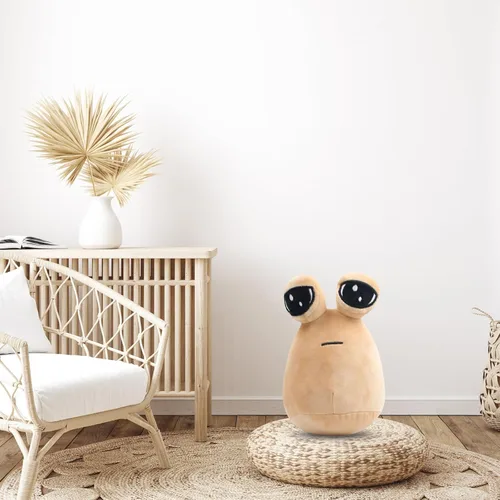 Vista 6 de BULINGNA Lindo peluche de Pou de dibujos animados, juguete de peluche de Alien Pou, regalo de cumpleaños para niños y adultos