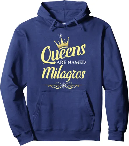 Vista 5 de Sudadera con capucha Queens Are Named Milagros, Negro