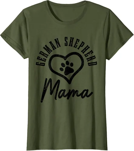 Vista 6 de Camiseta de pastor alemán para mujer, con diseño de pata de perro, pastor alemán, gris, S Asfalto