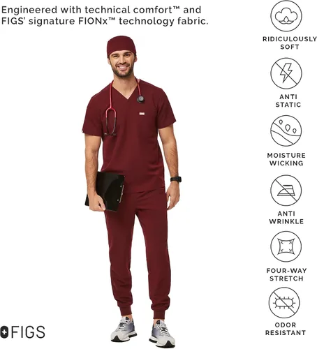 Vista 3 de FIGS Gorra médica unisex moderna y clásica, forro supersuave, ligera, transpirable, antideslizante