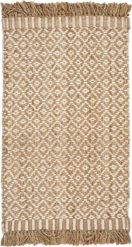 Vista 3 de SAFAVIEH Natural Fiber Collection - Alfombra decorativa de 3 x 5 pies, natural y marfil, hecho a mano, estilo bohemio con flecos, ideal para zonas