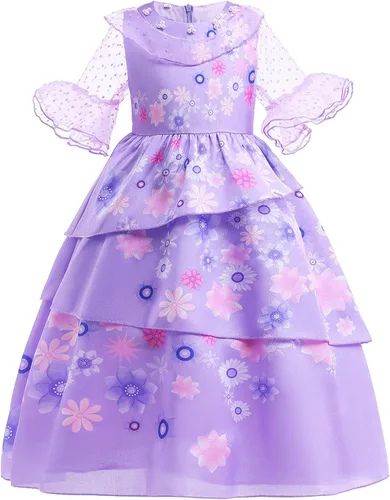 Vista 5 de PURFEEL Vestido mágico de fiesta de disfraces de Halloween para niñas de Isabella
