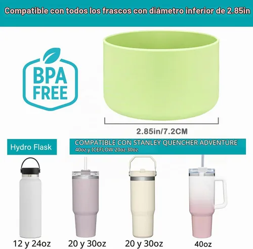 Vista 2 de HEYSKAY Base protectora de silicona para botas Stanley Quencher Adventure de 40 onzas y vaso Stanley IceFlow de 20 onzas y 30 onzas, y compatible 2