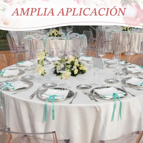Vista 6 de Hicarer 64 piezas de centro de mesa de aro plateado con soporte, aros