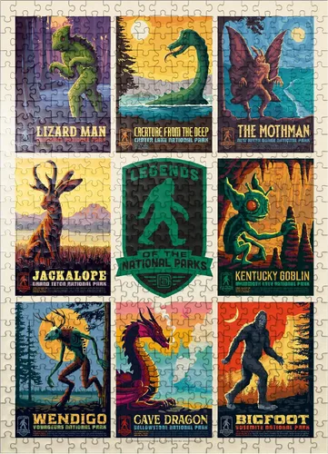 Vista 8 de MyPuzzle Leyendas de los Parques Nacionales: Impresión de Múltiples Imágenes - Edición 1, Póster Vintage - Rompecabezas Premium de 100 Piezas