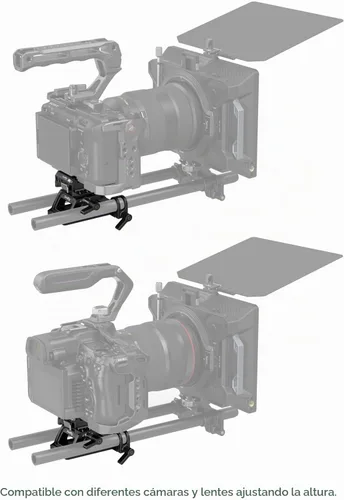 Vista 5 de SmallRig Placa de montaje para abrazadera de liberación rápida Arca-Swiss y placa inferior para tipo Manfrotto con montaje de abrazadera de varilla