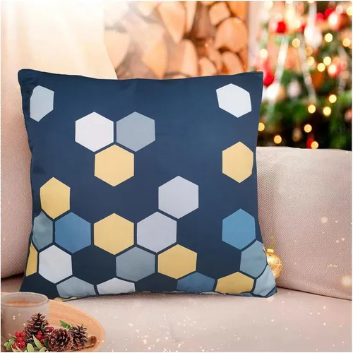 Vista 24 de Funda de almohada decorativa para sofá, funda de almohada Accent Carra, 12 x 24 pulgadas, hexagonal, geométrico, panal de abeja, azul marino