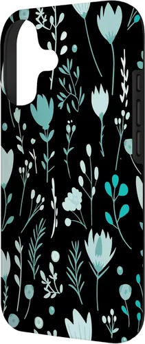 Vista 2 de Teal Floral Flowers Wildflowers Garden Botanical Love Case for iPhone 17