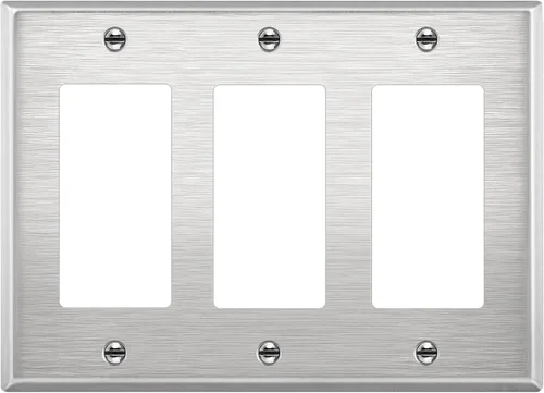 Vista 14 de ENERLITES Placa decorativa doble de metal para interruptor o receptáculo, placa de pared de acero inoxidable, resistente a la corrosión