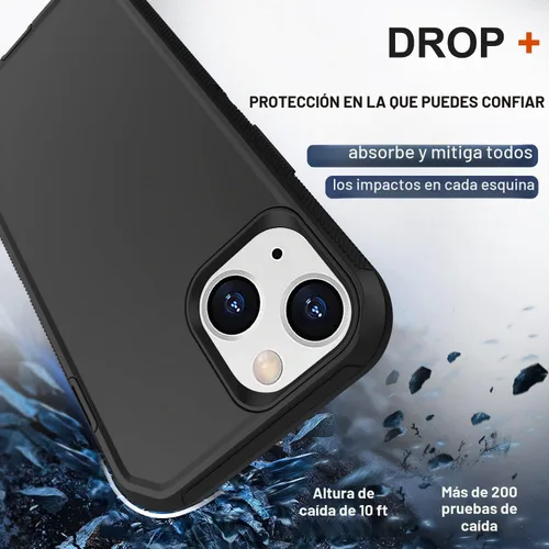 Vista 4 de Funda para iPhone 13 con funda de clip para cinturón, 2 protectores de pantalla, resistente grado militar, cuerpo completo, a prueba de golpes, a