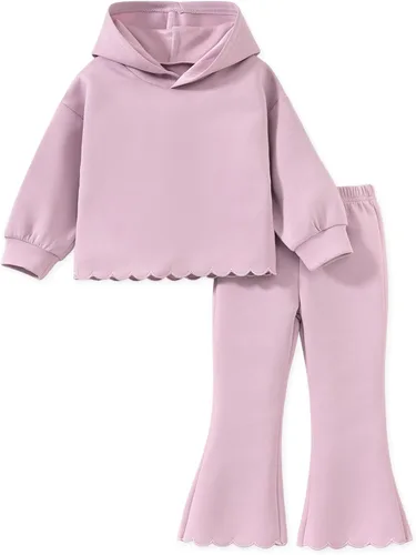 Vista 15 de Aalizzwell Conjunto de sudadera para niña pequeña 2-5T Rosa