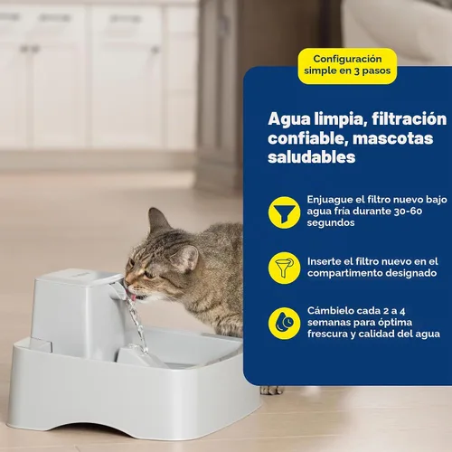 Vista 4 de PetSafe Drinkwell Avalon & Pagoda Fountain Filtros de Carbón Activado - Mejor Opción de Hidratación - Pureza Duradera - Bebida Sin Olores