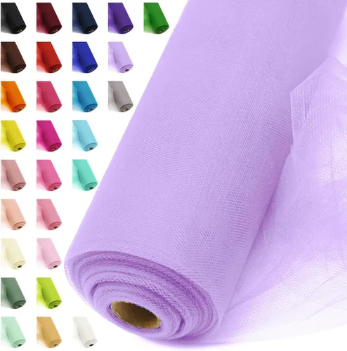 Vista 55 de Rollos de tela de tul, 54 pulgadas por 10 yardas (30 pies), cinta de tul para decoración de fiestas de boda, rollo de tela transparente en bobina