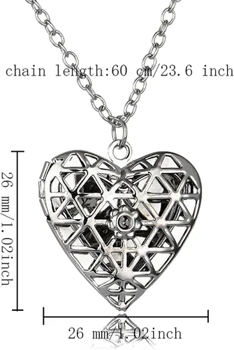 Vista 7 de Hollow Alloy Aromatherapy Essential Oil Diffuser Necklace Box Pendant Gift Vintage Necklace Jewelry Set
