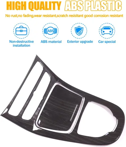 Vista 4 de Cubierta del panel de la caja de cambios de la consola central compatible con Mercedes Benz Clase E W213 2016 2017 2018, estilo fibra de carbono