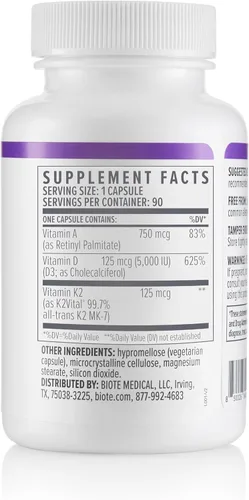 Vista 5 de Biote Nutraceuticals - ADK 5 - Inmunidad + Cardiovascular (90 Cápsulas)