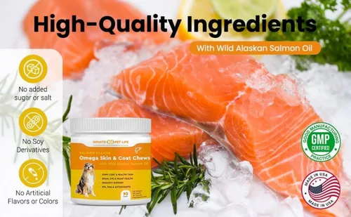 Vista 7 de Sabor a salmón, Omega Skin & Coat Soft Chews con aceite de salmón salvaje de Alaska