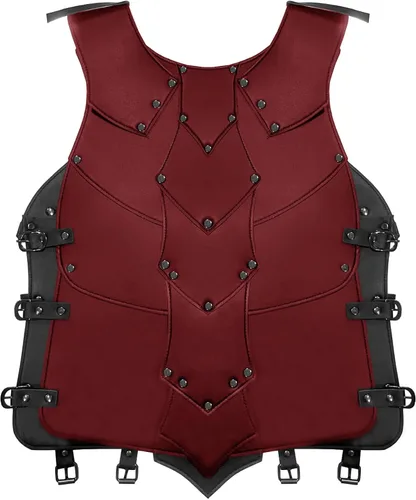 Vista 8 de Armadura medieval para el pecho para hombre, disfraz de caballero de caballero, armadura de cuero vikingo, LARP, Halloween, fiesta de cosplay