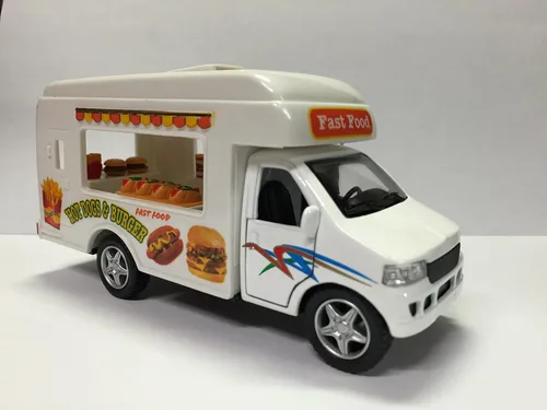 Vista 2 de KinsFun Camión de comida Die Cast Metal 5 pulgadas Pullback Action