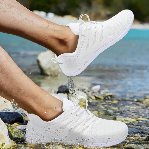 Vista 2 de L-RUN Zapatos de agua para hombre y mujer, zapatos de agua descalzos para senderismo, secado rápido, calcetines acuáticos para natación, buceo