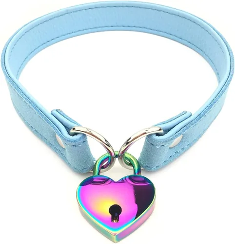 Vista 9 de Collar de Gargantilla con Candado y Llave con Candado de Corazón para Mujeres y Hombres, 14 pulg.