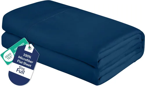 Vista 70 de Royale Linens Sábana Plana Individual – Sábanas Planas de Microfibra Cepillada Ultra Suave 1800 Solamente – Sin Arrugas y Resistentes a las Manchas