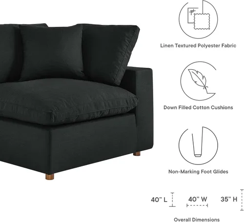 Vista 13 de Modway Commix Sofá seccional tapizado de 7 piezas con relleno de plumón