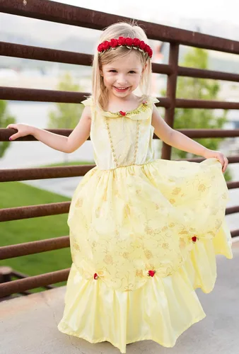 Vista 4 de Little Adventures disfraz de princesa amarillo para niña M 3-5 años Traditional