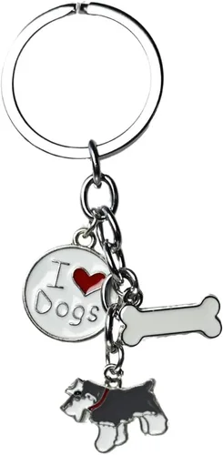 Vista 23 de Llavero para perro, lindo llavero de perro para mascotas, mini llavero de metal