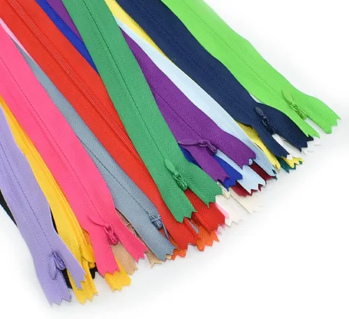 Vista 6 de 40 cremalleras invisibles de nailon, suministros de cremalleras para coser a granel en 20 colores para manualidades de costura a medida, vestidos