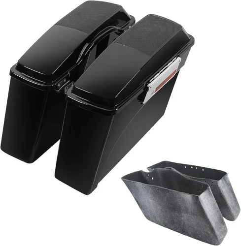 Vista 14 de Alforjas rígidas TCMT con maletero y llaves de cierre para Harley Touring Road King Road Street Glide Ultra Classic FLHT FLHR FLHX 1994-2013