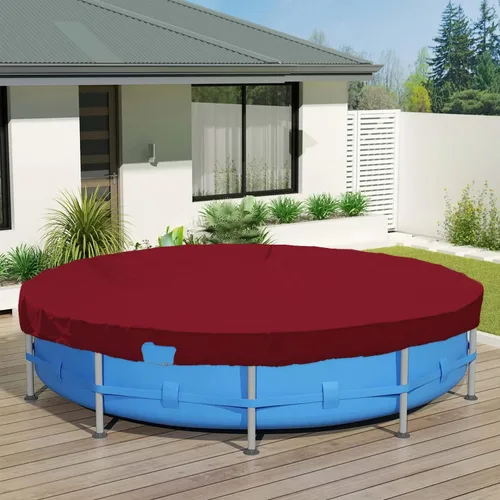 Vista 21 de ECOOPTS Cubierta redonda impermeable de poliéster para piscinas sobre el suelo, protector de cubierta de piscina de invierno (6 pies, turquesa)
