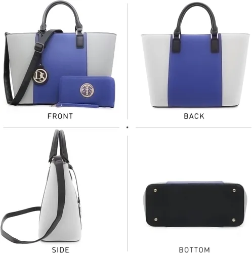 Vista 4 de DASEIN - Bolsa de mano para mujer, bolsa tipo bandolera, asa superior, bolsa plana para trabajar