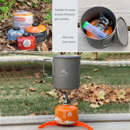 Vista 7 de BRS Stove BRS 3000T Estufa de Titanio Ultraligera para Mochileros Estufa Portátil de Propano para Camping Estufa de Gas Quemador de Gas Estufa