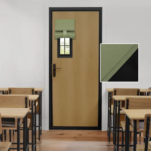 Vista 79 de HOMEIDEAS Cortinas 100% Opacas para Luces Laterales de Puerta Principal, Cubierta de Ventana de Puerta de Aula, Persianas de Privacidad