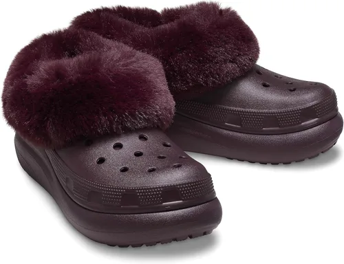 Vista 6 de Crocs Zapato clásico unisex con forro Furever Crush para adultos Cerezo oscuro