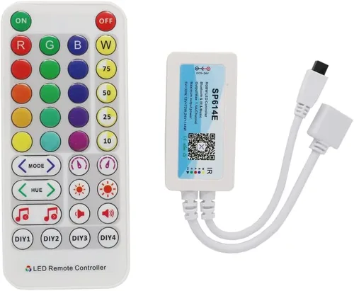 Vista 5 de Controlador LED SP611E Aplicación de música Bluetooth para WS2811 WS2812 Tira de luz LED direccionable IR38 Teclas DC5V-24V Sync Music Controller