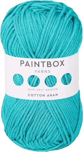 Vista 59 de Paintbox Yarns 100% algodón Aran, 50 g (1.76 oz), 85 m (93 yardas) - Lana blanca en cartón para crochet, tejer - Suave, ligera para suéter, ropa