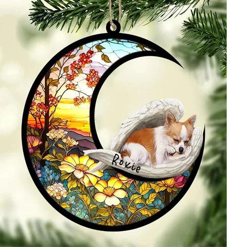 Vista 139 de Atrapasoles conmemorativo personalizado para perros, adorno navideño de Airedale Terrier, recuerdo por pérdida de mascota, regalos conmemorativos