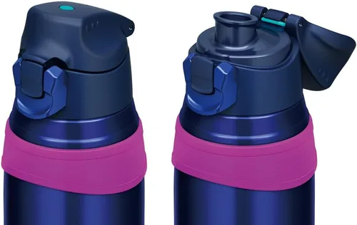 Vista 3 de Termo aislamiento al vacío botella deportiva 1L azul marino rosa FHQ-1000 NV-P