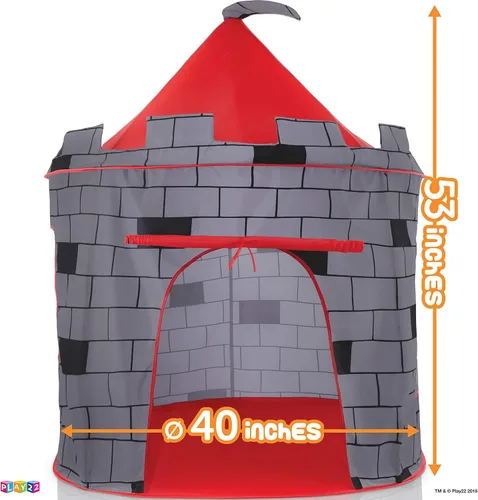 Vista 4 de Play22 Tienda de Juego para Niños Castillo de Caballero - Tienda Portátil Emergente - Plegable en Bolsa de Transporte - Juego para Niños para Uso