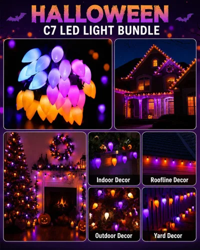 Vista 9 de Probro Smart C9 - Guirnalda de luces LED de Navidad para exteriores, 49