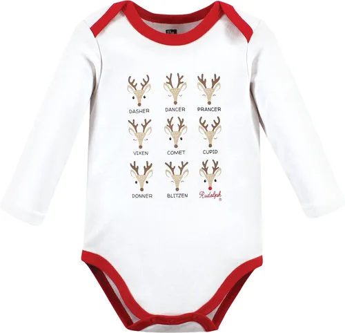 Vista 147 de Hudson Baby Body unisex de algodón de manga larga para bebé, leopardo rosa rojo