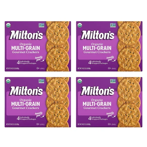 Vista 7 de Galletas Orgánicas de Milton, Multi-Grano - Certificadas Orgánicas, Proyecto Verificado No-Transgénico, Kosher, Hechas con 4 Granos Integrales y 3