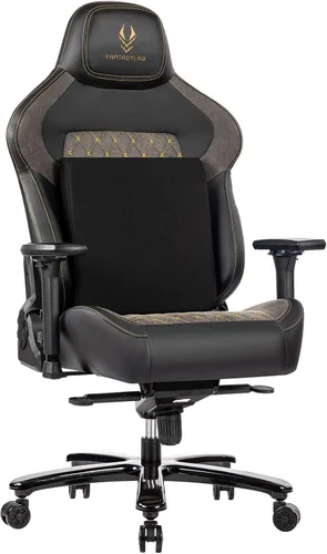 Vista 9 de Silla de juegos grande y alta de 440 libras con base de metal, espuma viscoelástica, lumbar 4D, reposabrazos ajustable, silla de computadora