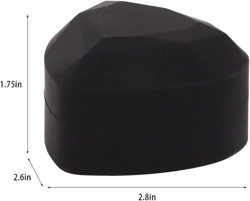 Vista 2 de Naimo Caja de anillo de compromiso, pendientes, moneda, joyero, caja con luz LED, para propuesta, compromiso, regalo de boda Negro