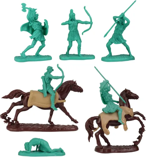 Vista 2 de LOD Trojan WAR - Figuras de plástico Amazon Warrior - 12 piezas de soldados de juguete de mujeres antiguas