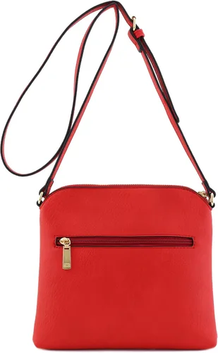 Vista 5 de Bandolera o bolsa mediana con patrón triangular, de estilo cruzado, acolchada y con borla
